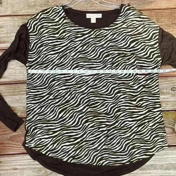 Michael Kors women’s long sleeved brown leopard print blouse size large - Picture 6 of 8